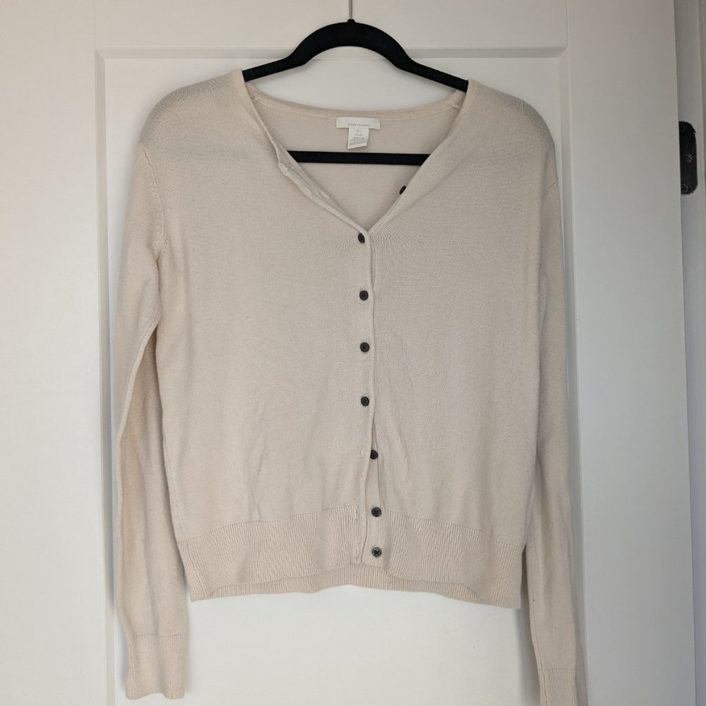 H&M cream button down cardigan size large